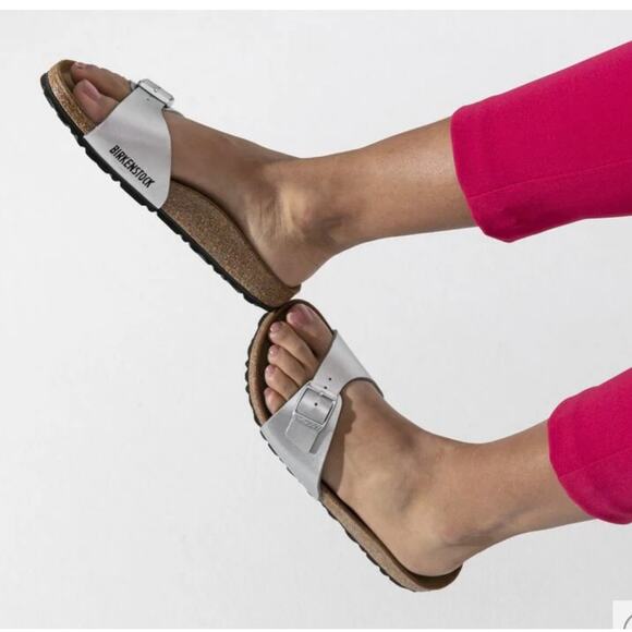 Birkenstock‎ Madrid Birko-Flor Silver Sandals Size EU 37 (US 6) - Picture 1 of 8